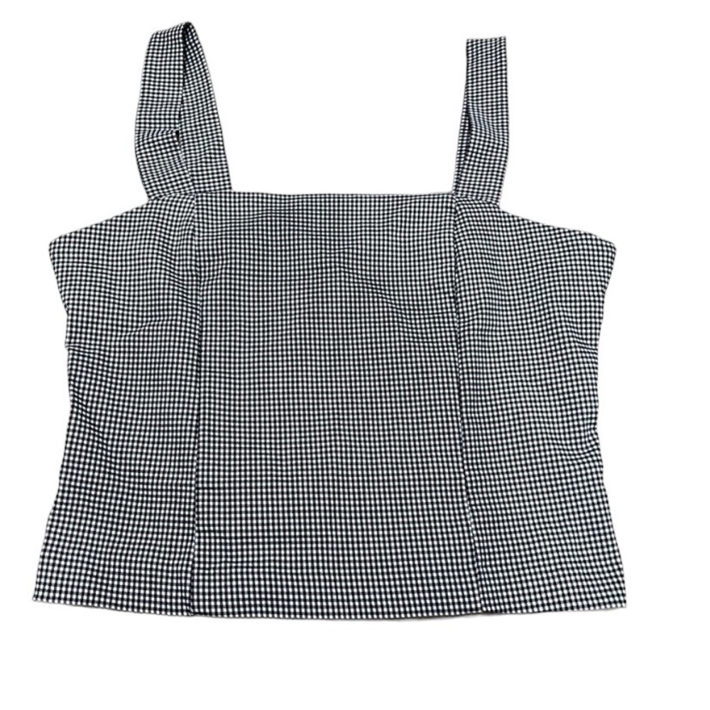 Cupcakes & Cashmere Black & White Gingham Plaid Tank Top